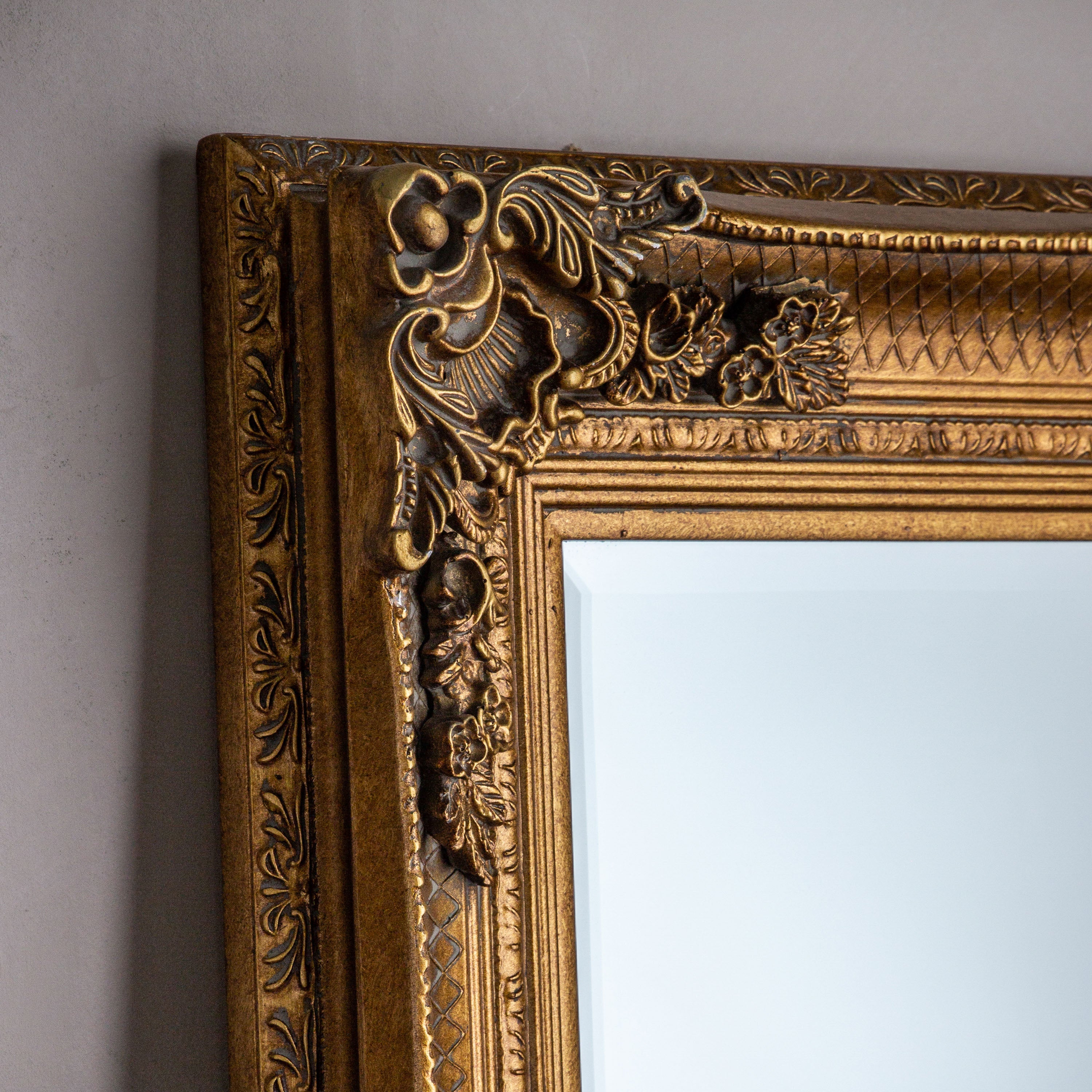Alcott Baroque Vintage Gold Full Length Leaner Mirror